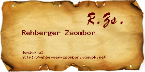 Rehberger Zsombor névjegykártya